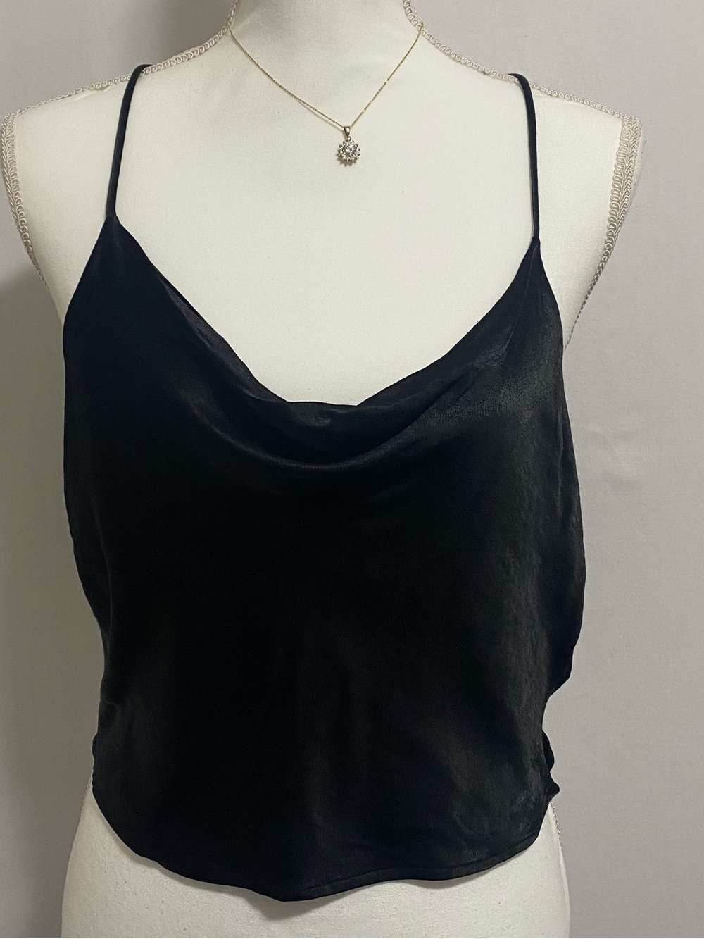 Zara Black  Cowl Cami with Spaghetti Straps